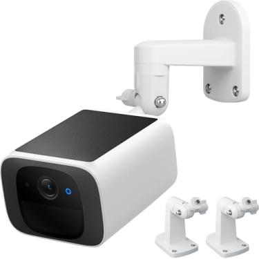Imagem de BFYTN Pacote com 2 suportes de parede adesivos sem parafusos compatíveis com Wyze Cam Pan V3 V2 e Google Nest Cam externa ou interna, instalação de 2 maneiras VHB ou parafusos - fácil de instalar,