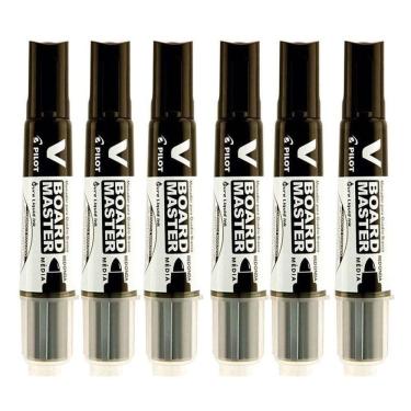 Imagem de Pincel Para Quadro Branco Recarregável Board Master Preto 6 Unidades - Pilot