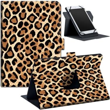 Imagem de Capa universal para tablet 9 10 de 10,1 polegadas, adequada para tablet Fire HD 10, capa protetora com suporte para 9,5 a 10,5 polegadas, com faixa de fixação ajustável e vários ângulos de