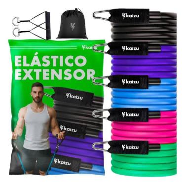 Imagem de Kit 11 Elastico Extensor Para Treino Exercicio Fisioterapia