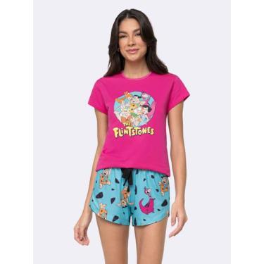 Imagem de Pijama Manga Curta Flintstones Yabba Dabba Doo - Veggi, Fucsia, XG, Fe