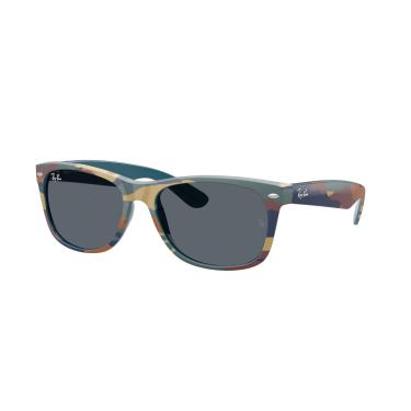 Imagem de Óculos de Sol Ray-Ban New Wayfarer 0RB2132 6824R5 Tam 55 / Azul Camuflado - Lentes Azul