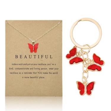 Imagem de Sisadodo Presentes de aniversário de Natal para mulheres, meninas, colares com pingente de borboleta para amigas, filhas e netas, Small, Metal, Sem Pedra Preciosa