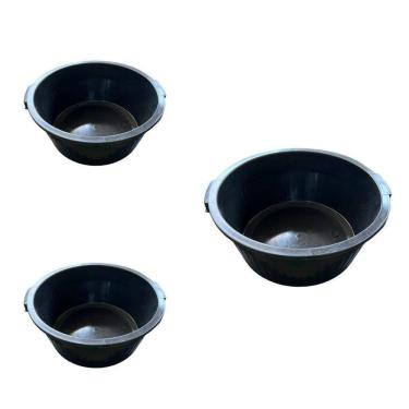 Imagem de 3 Bacia Plástica 35 Litros Pr Profissional Reforçada Roupa