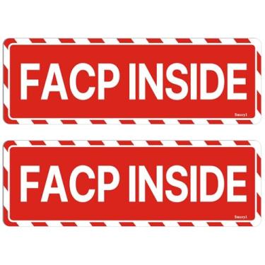 Imagem de Smeryl Placas internas FACP, placas FACP de 23 x 7,6 cm, painel de controle de alarme de incêndio, suporte autoadesivo, acrílico espesso, fácil de instalar, pacote com 2