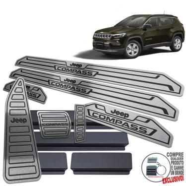 Imagem de Pedaleira + Soleira + Descanso Preto Jeep Compass 2022
