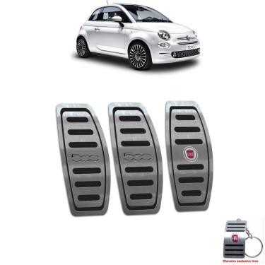 Imagem de Pedaleira Manual Em Aço Inox Preto Fiat 500