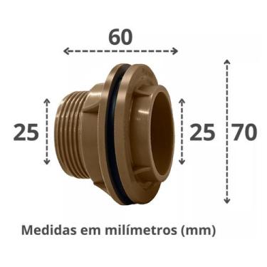 Imagem de Adaptador Flange 25mm (3/4'') Para Caixa D'água/Cisterna - Unifortte