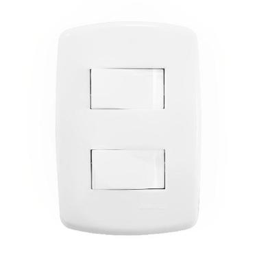 Imagem de 2 Interruptores Simples Com Placa Branca - Dc-8100-5 - Dicompel