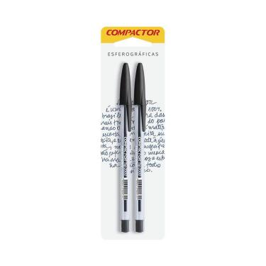 Imagem de Caneta Esferográfica Compactor Top 2000 1.0mm Preta com 2 Unidades