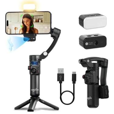 Imagem de Estabilizador Celular Gimbal Tripé 3 Eixos Reconhecimento Facial IA Ob