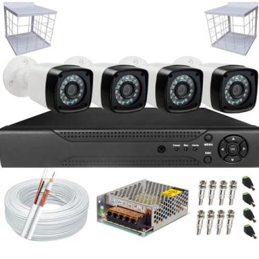 Imagem de Kit Cftv 4 Câmeras 1080p infravermelho 2mp Dvr 4 canais 5x1 - Citrox
