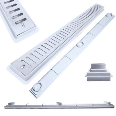 Imagem de Ralo Baixo para Apartamento e Laje 70cm Inox Abre Fecha Cocho Raso Bra