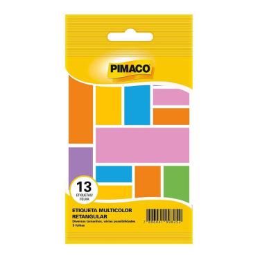 Imagem de Etiqueta adesiva MULTRETAR retangular Arco-Íris - Pimaco