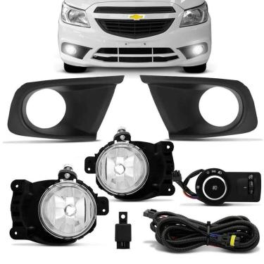 Imagem de Kit farol auxiliar milha onix lt/ls 2014 diante com moldura