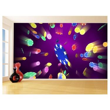 Imagem de Papel De Parede Salão De Jogos Cassino Fichas 3,5M Jcs119