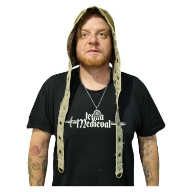 Imagem de Gorro Medieval Duas Cores Ilhoses Suede Scuba Verde E Cinza