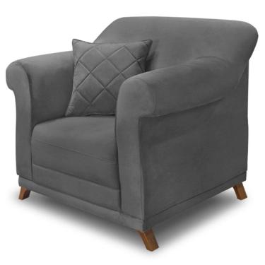 Imagem de Poltrona Decorativa Retro Polo Com Almofada Suede 1104 Ezz