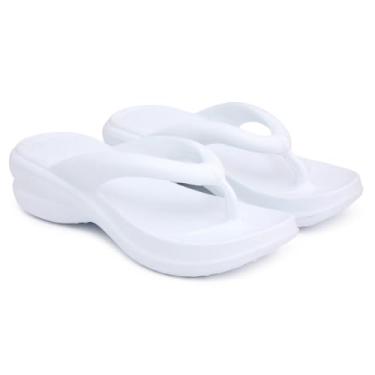 Imagem de Chinelo Sandália Plataforma Nuvem Ortopédica Feminina Cor Café | Super Leve, Macia e Confortável para Caminhada e Uso Diário Tamanho 37/38 (Branco, BR, Adulto, Faixa Numérico, M, 37, 38)