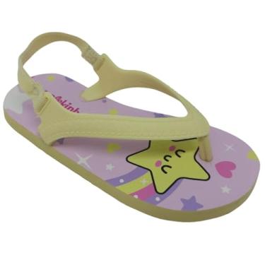 Imagem de Molekinha, Sandália Molekinha Menina Infantil PVC com Estrelas (Amarelo/Multi Rosa, BR, Bebê, Numérico, 23.5)