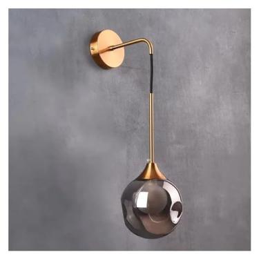 Imagem de Luminária de parede LED moderna, luminária de parede com esfera de vidro dourada, iluminação interna, sala de estar, quarto, cozinha, luminária de cabeceira, decoração, luz nórdica, luminári