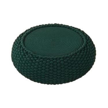 Imagem de pufe Travesseiro de chão tecido com corda algodão japonês, tapete futon tatami, almofada para casa, sala chá, varanda, meditação(Blue,40cm)