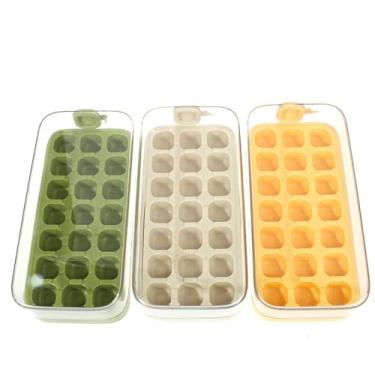 Imagem de Forma De Gelo Em Silicone Com 21 Cubos, Bandeja Retangular - Extra Grande E FlexíVel(Bege)