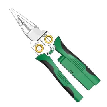 Imagem de Alicate Multifuncional 8 em 1, Decapador e Bico Fino Inoxidável com Testador de Voltagem, para Eletricistas - Corta, Decapa (1-4mm²), Testa 12V-250V AC/DC