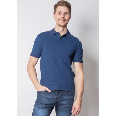 Imagem de Polo Piquet Pau a Pique Estampada Azul Marinho