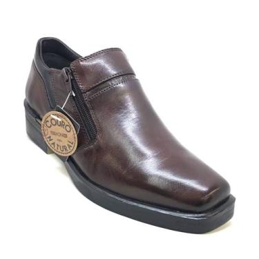Imagem de Sapato Ferracini Social Urban Way Ziper Couro Legitimo Macio, Marrom, 