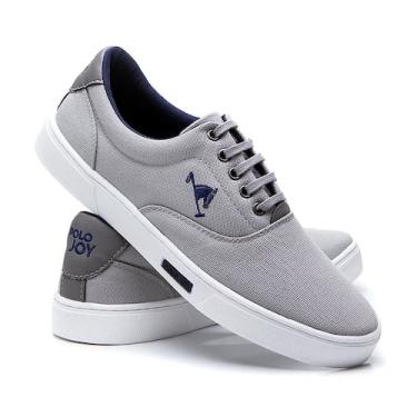 Imagem de Sapatênis Masculino Polo Joy Casual Em Lona Conforto Dia a Dia, Cinza 