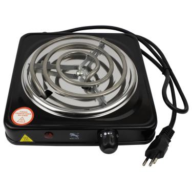 Imagem de Fogão Fogareiro Elétrico 1 Boca Portátil Preto Camping Acampamento Multiuso 1000W 110V Futuro Casa