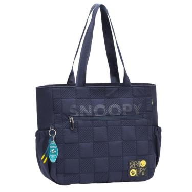 Imagem de Bolsa Snoopy Semax Nylon Tote Grande Chaveiro Surf SP26014-Feminino