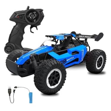 Imagem de Carro de Controle Remoto Off-Road, 1:20 Escala, Alta Velocidade 20 Km, Buggy RC com Bateria Recarregável, Azul