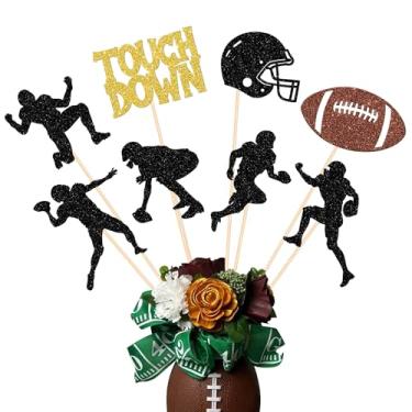 Imagem de Rsstarxi 16 Pack Football Centerpiece Sticks, Rugby Suckers Theme Birthday Party Decorations, Rugby Birthday Table Toppers Decorations for Football Touch Down Baby Shower Party Decors Supplies