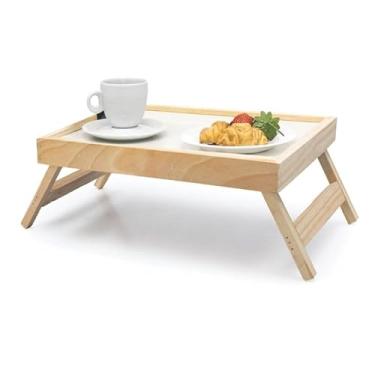 Imagem de Bandeja Mesa de Café com Pés Dobráveis - Pinus Natural para Momentos Especiais