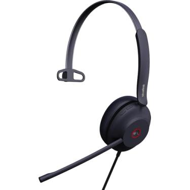 Imagem de Yealink UH37 Fone de ouvido com cancelamento de ruído USB mono fone de ouvido com fio para laptop PC Teams, cabo USB A e USB-C, funciona com Zoom e outras plataformas de UC líderes