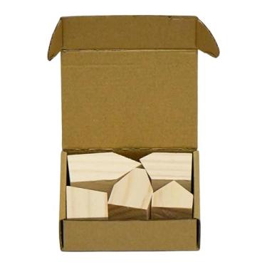 Imagem de Baoblaze Casas de madeira inacabadas Desenho de casas de madeira Brinquedos de arte em branco DIY Pintura Enfeites Artesanato para estante Casa Casamentos, 5 Unidades