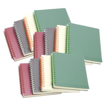 Imagem de YIHUANYIFA 4 cadernos espirais A6, material escolar, 8 mm, pautado, 14,5 x 10,4 cm, capa dura, 160 páginas, diários para estudantes de trabalho e anotações (cor escura)