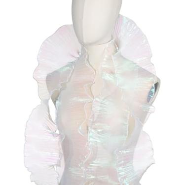 Imagem de PATIKIL Guarnições de renda com babados, 5 metros de tecido de organza retrô, acabamento de tule decorativo, borda de renda com babados para costura faça você mesmo, bolsa de vestido para aparar