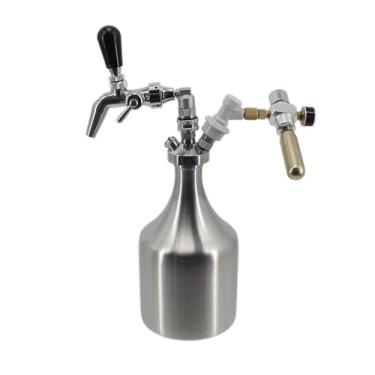 Imagem de Fabricação caseira de cerveja Goose Neck 2L(64oz) Beer Keg Barrel Stainless Single Wall Brand New Screw Cap Portable Craft Beer Acessórios para vinho