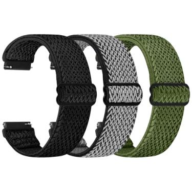 Imagem de TumpCez Pulseira de relógio Solo Loop – Escolha de largura -18 mm, 19 mm, 20 mm, 22 mm, pulseira de reposição de nylon elástico ajustável de liberação rápida para homens e mulheres