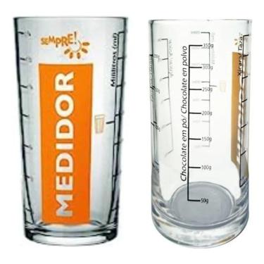 Imagem de 2X Copo De Vidro Medidor Preparo De Receitas Medida Certa V
