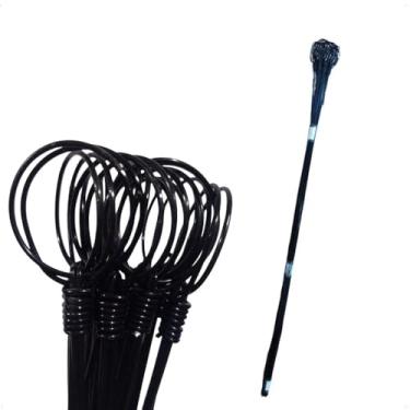 Imagem de Kit 20 Hastes De Arame Preto Encapado Pendurar Suspender Vasos Cachepot e Plantas 4 Pontas