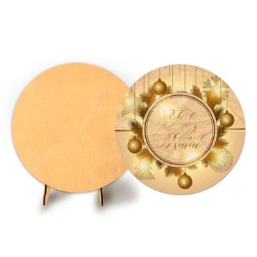 Imagem de Painel Redondo C Elastico 50cm Natal + Suporte MDF (NAT005)