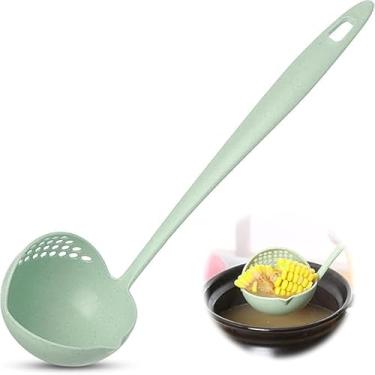 Imagem de Colher de sopa de cabo longo com coador de filtro, escorredor de cozinha - aço inoxidável - utensílios de cozinha - para cozinheiros domésticos
