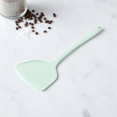 Imagem de Generic Espátula de cozinha, cobertura total, pá, 84 g, lavável na lava-louças, silicone verde 32,5 x 10 cm