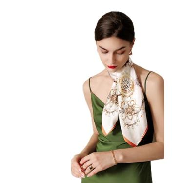 Imagem de Cachecol feminino texturizado de seda elegante faixa de cabeça de cetim 58 × 58 cm, Orage, 58cm * 58cm