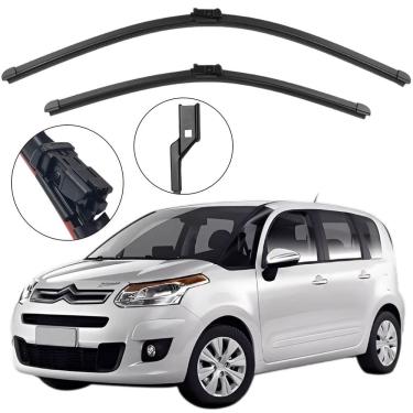 Imagem de Kit Palheta Dianteira C3 Picasso 2011 a 2015 Limpador de Parabrisa de Silicone