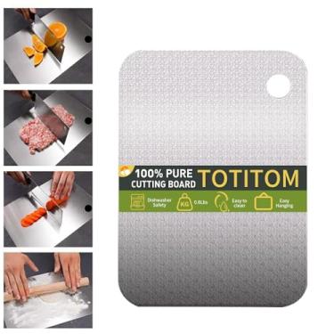 Imagem de Tábua de corte de aço inoxidável 30 cm × 20 cm, pequena tábua de corte de metal para cozinha, tábua de corte de aço 304 de grau alimentício para carne, legumes, frutas – pode ser lavada na lava-louças